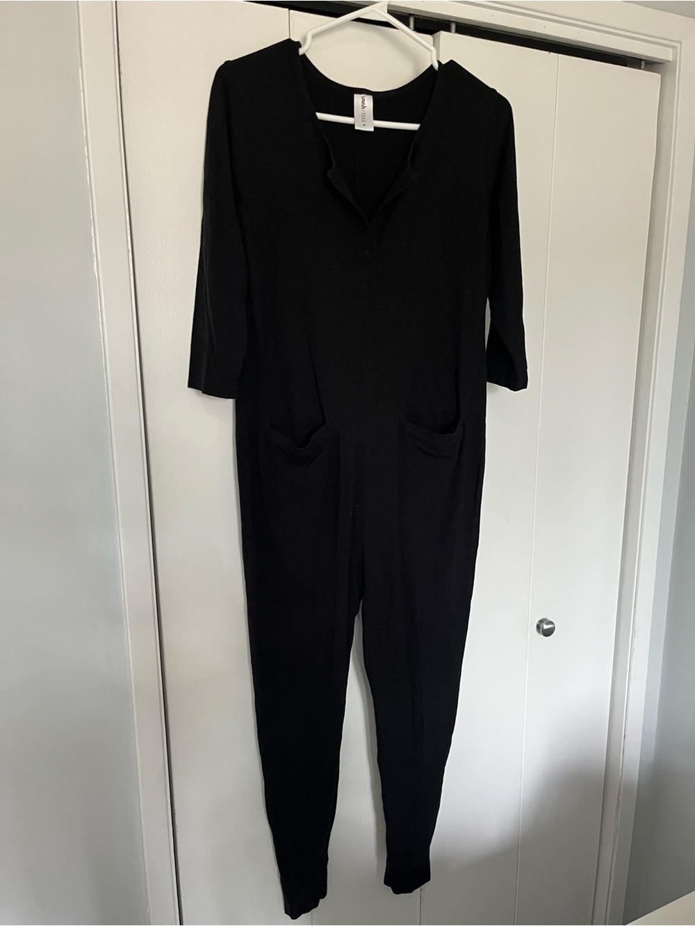 Smash + Tess Black lounge comfy one piece Jumpsuit with Front Pockets